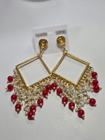 Square Chand Bali Jhumka golden