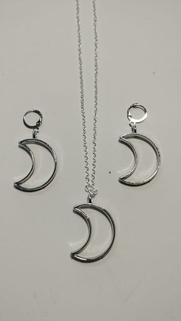 Earring Pendant Bezel Set silver