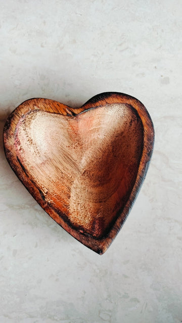Heart Wood Bowl for Candle