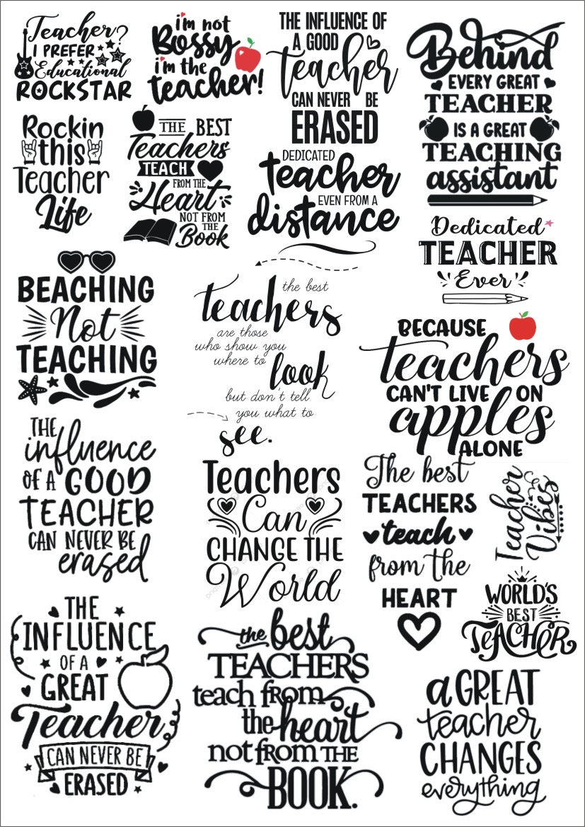 Teacher Quotes Resin color sticker