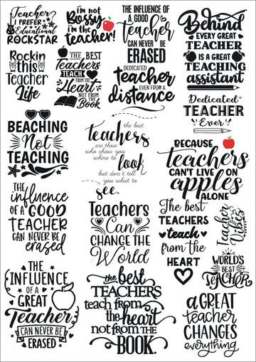 Teacher Quotes Resin color sticker