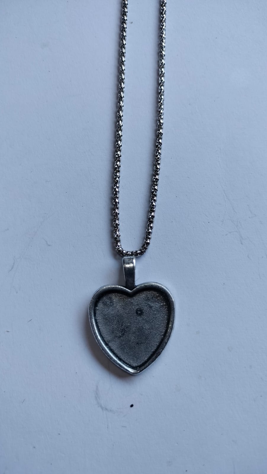 Antique Silver Chain Pendant Bezel Set