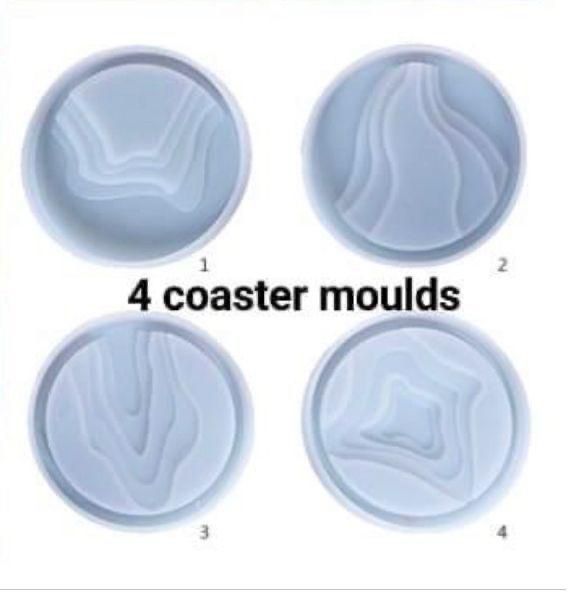 4 pieces wave coaster mould set