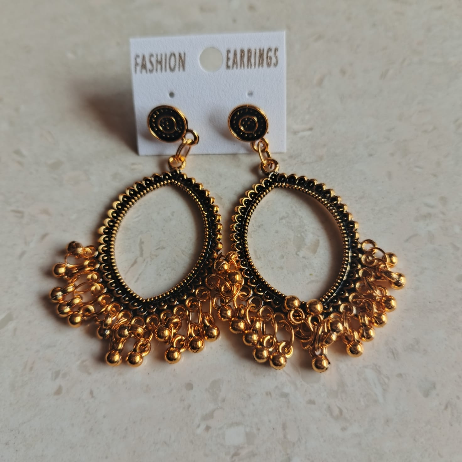 Resin Jhumka Base Golden
