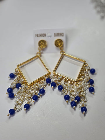 Square Chand Bali Jhumka golden