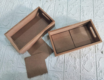 Mdf Tray With 2 Coaster