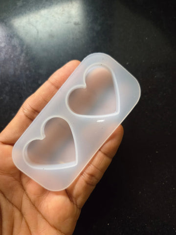 2 Cavities Heart 1 inch Mould