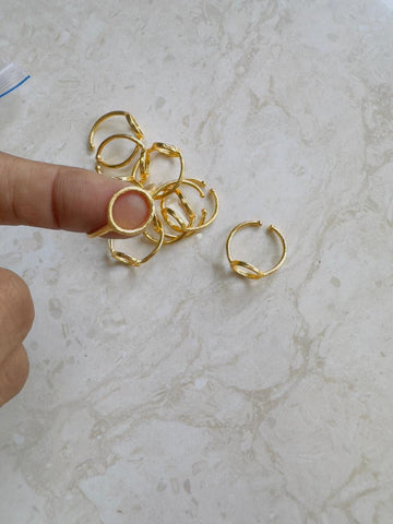 Open Round shape  ring base for resin