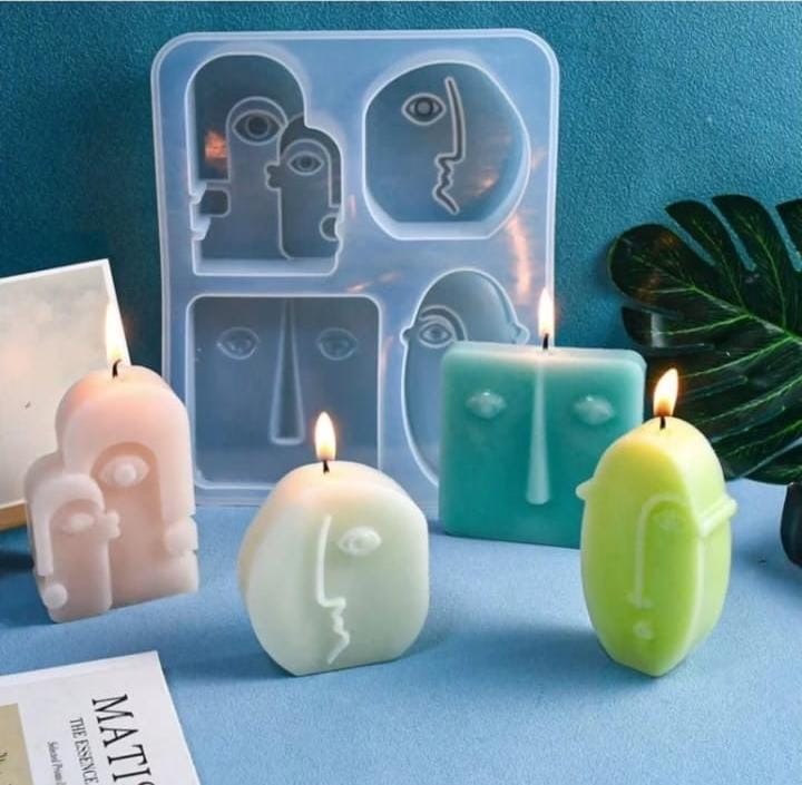 4 in 1 Face Shape Candle Mould