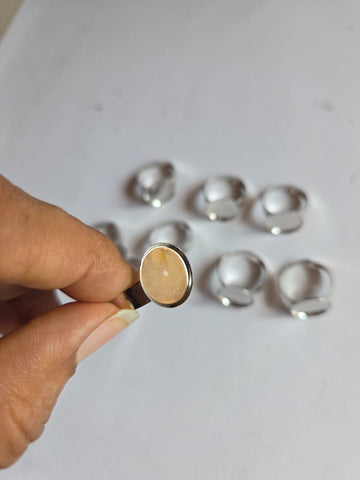Finger ring bezel (round silver)
