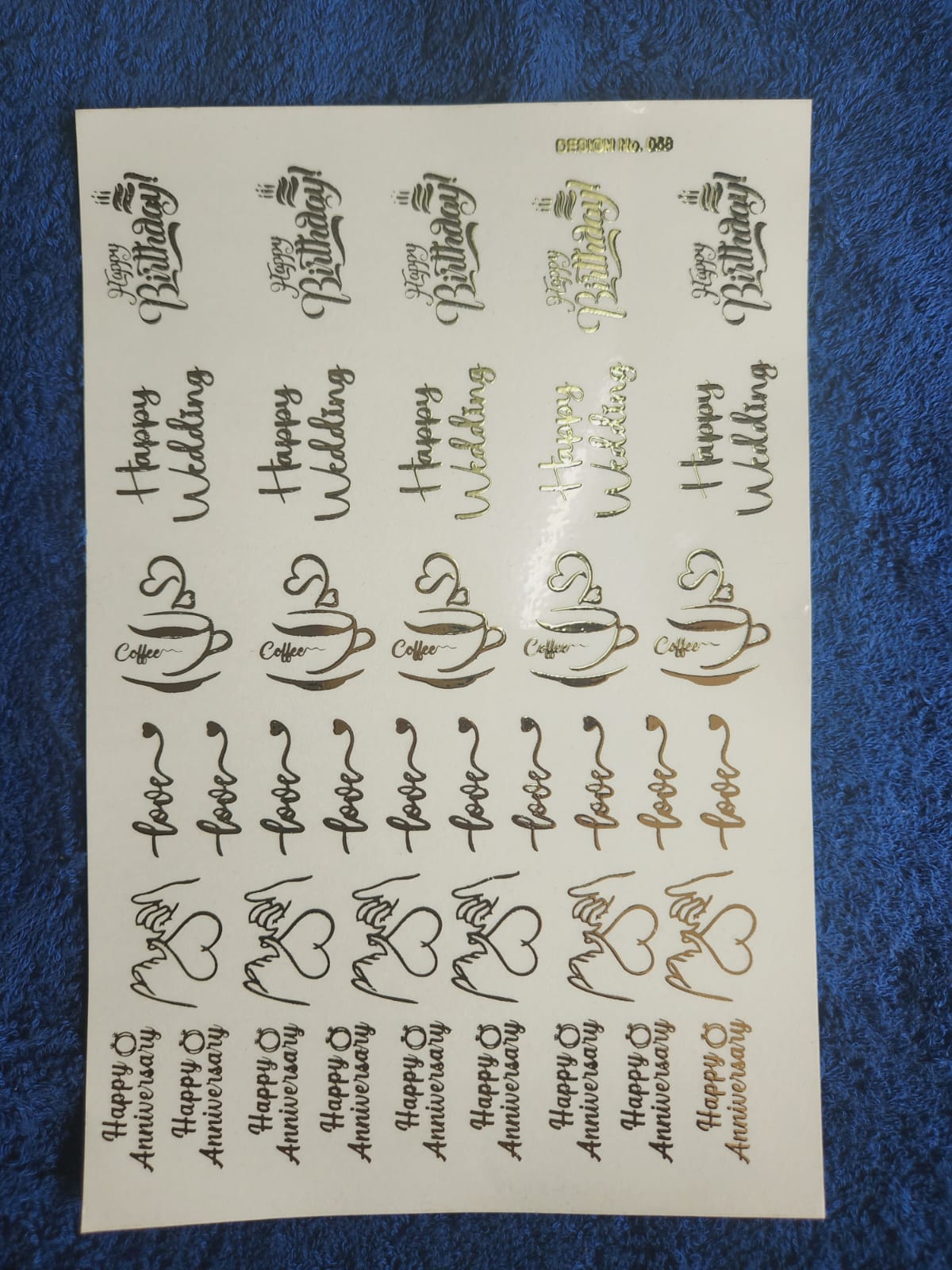 Happy Slogans Golden Embossed stickers