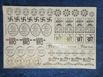 Brother and Spiritual Golden Embossed stickers
