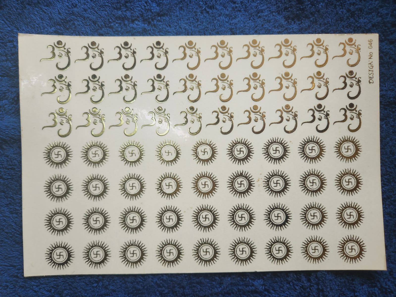 Ganesha and Swastik Golden Embossed stickers