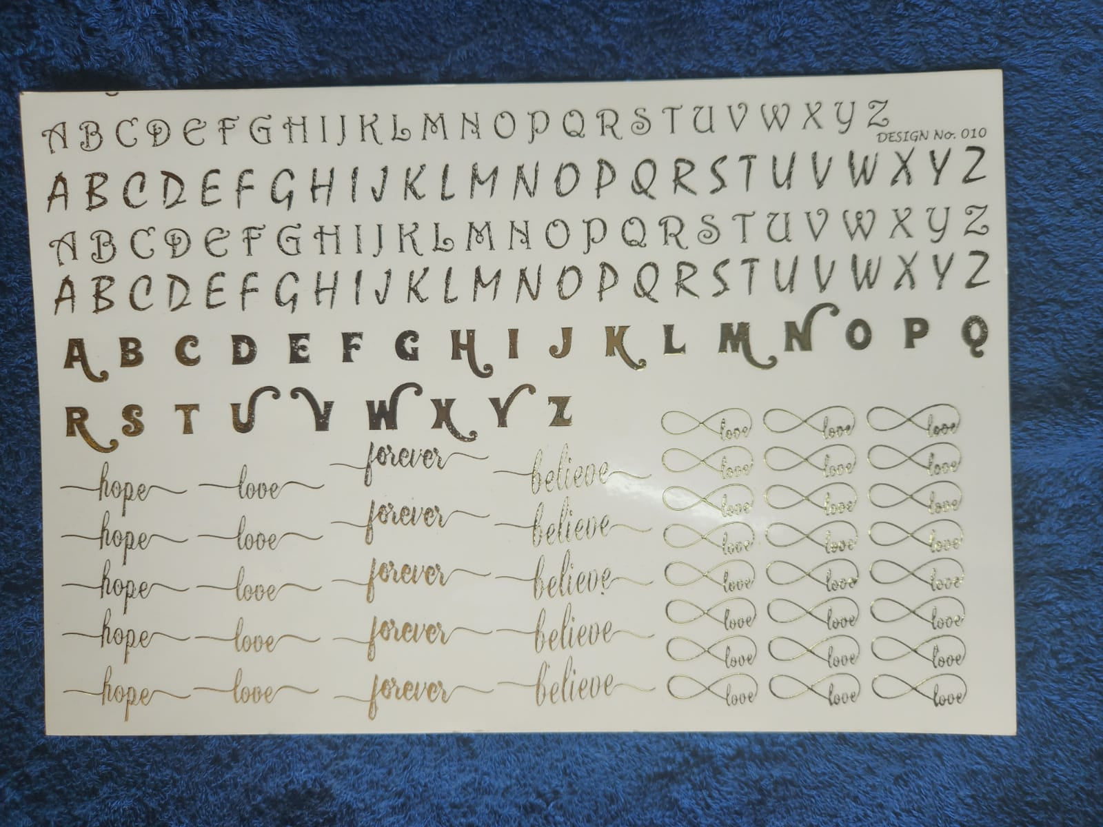 Love Alphabet Golden Embossed stickers