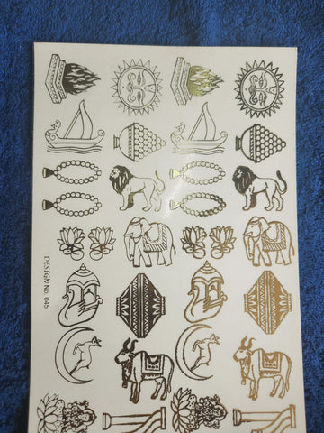 Decorative Art Golden Embossed stickers